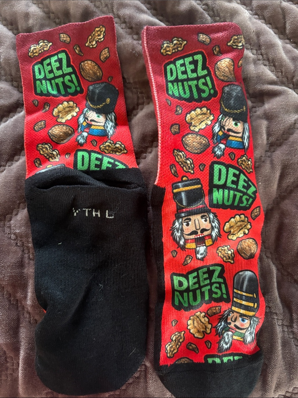 Deez Nuts Red Graphic Crew Socks - Novelty kids Socks